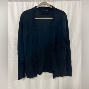 Etoile Solid Black Cardigan Sweater Open Size Large